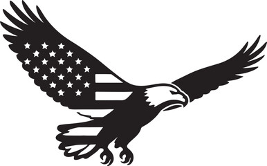 American Eagle Silhouette – USA Freedom Symbol Vector