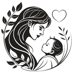 Simple Beauty of Motherhood Vector Graphic 