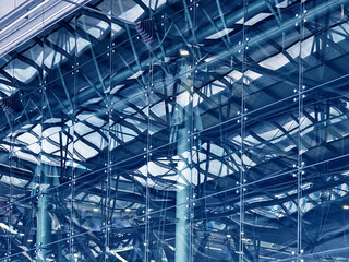Modern architectural framework with glass and steel structure