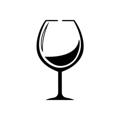 A simple minimalist icon of a wine glass, symbolizing elegance and relaxation.