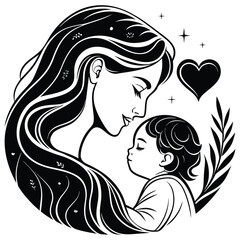 Minimalist Black and White Motherhood Logo Design