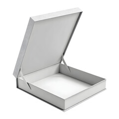 Open white gift box isolated on transparent background presentation