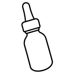 Dropper bottle vector line art on white background