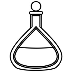 Line art of flask on white background
