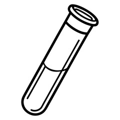 Line art of Test tube on white background