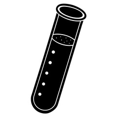 Test tube vector silhouette on white background