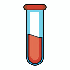 Vector of Test tube on white background
