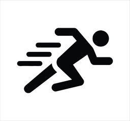 Man standing, walking, and running icon set. People symbols showing person in motion and posture. Human figure standing, walking, and running poses. Outline vector illustration.