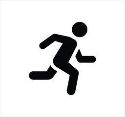 Man standing, walking, and running icon set. People symbols showing person in motion and posture. Human figure standing, walking, and running poses. Outline vector illustration.