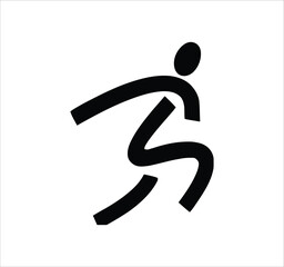 Man standing, walking, and running icon set. People symbols showing person in motion and posture. Human figure standing, walking, and running poses. Outline vector illustration.
