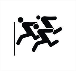 Man standing, walking, and running icon set. People symbols showing person in motion and posture. Human figure standing, walking, and running poses. Outline vector illustration.