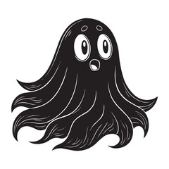 Cute Spooky Ghost Cartoon Illustration – Halloween Character Design