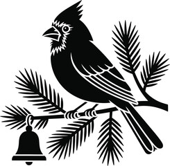 birds on a branch, a black silhouette art vector for people