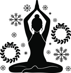 yoga woman silhouette vector a black silhouette art vector for people