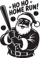 Funny Christmas cartoon vector illustration of Santa Claus with a bag of gifts and a dog character