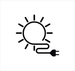 Solar Energy vector Line Icons Set Renewable Power Panel Eco Energy