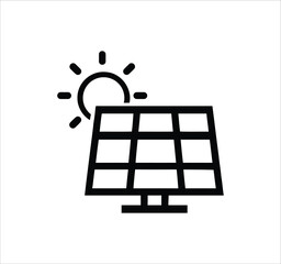 Solar Energy vector Line Icons Set Renewable Power Panel Eco Energy