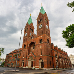 Basilica of Our Mother of Mercy in the center of the medieval city of Maribor, Slovenia.