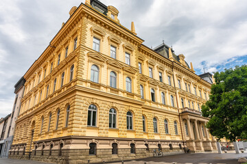 Impressive buildings of the University of Maribor in the city center, Slovenia.
