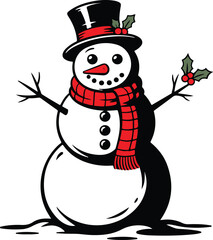 Snowman Silhouette Vector Design