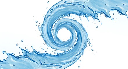 Fototapeta premium Refreshing water swirl, pure blue, clean and vibrant
