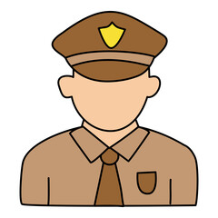 Policeman Officer Portrait Illustration 