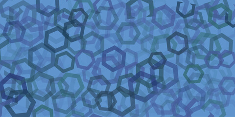 Transparent Pentagon Shapes Abstract Blue Geometric Pattern