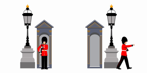 English Royal Guards on duty