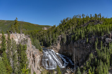 Gibbon Falls, Yellowstone National Park , Wyoming. Lava Creek Tuff of Yellowstone Group - Member A.  Gibbon River
