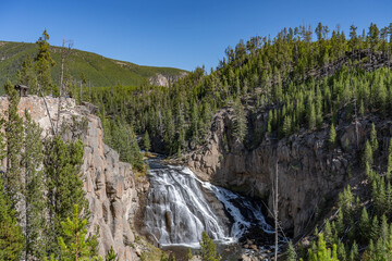 Gibbon Falls, Yellowstone National Park , Wyoming. Lava Creek Tuff of Yellowstone Group - Member A.  Gibbon River
