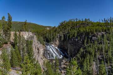 Gibbon Falls, Yellowstone National Park , Wyoming. Lava Creek Tuff of Yellowstone Group - Member A....