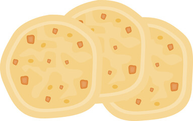 Illustration of Three Arepas