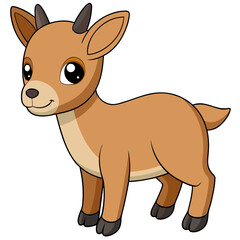 Cartoon baby antelope or deer vector illustration isolated design