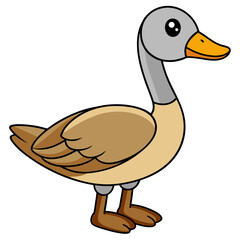 Cartoon style duck illustration with detailed shading and texture