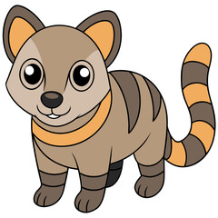 Cute cartoon mammal with brown stripes and big eyes