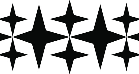 Geometric star pattern design element repeating motif on transparent background silhouette