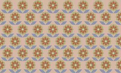 seamless for a fabric ,earth color flowers and earth color background designs