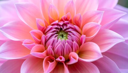 Luminous pink and peach dahlia in full bloom