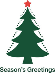 Obraz premium Festive christmas tree graphic with text perfect for designs on transparent background silhouette