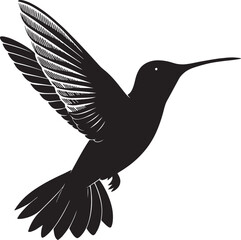 Flying Bird Silhouette Vector Illustration on White Background