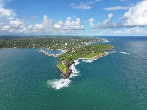arial view of the sea from the sea waligama sri lanka