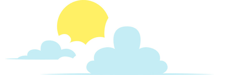 cloud and sun wheather flat illustration design
