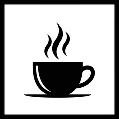 Coffee Cup Icon in Square Frame