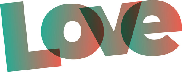 Love word typography design graphic art concept of affection greeting