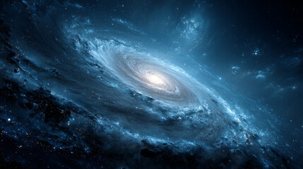 Stunning spiral galaxy in a dreamy cosmic landscape, featuring stars, nebulae, and fantasy universe elements. Perfect for space, astronomy, or sci-fi concepts.