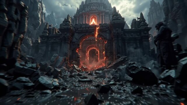Fantasy Gate to Hell Dark Portal Epic Landscape Demon Realm