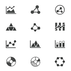 simple diagram and graphs icon set 