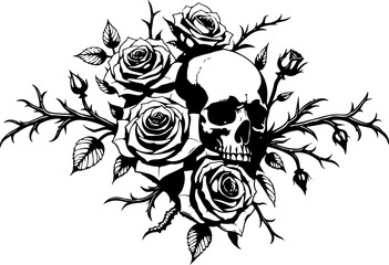 &ldquo;Rose Crowned Skull Art Collection