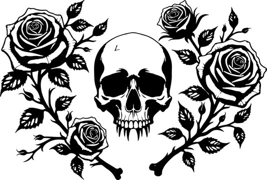 &ldquo;Rose Crowned Skull Art Collection