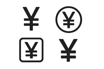 Obraz premium Yen symbol icon set. Japanese currency JPY sign. Financial vector illustration for business, economy, and banking. Money, payment, and investment graphic design element.